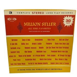 Vintage 1950s Million Seller All Time Favorites Stereo 3 Record Vinyl Set